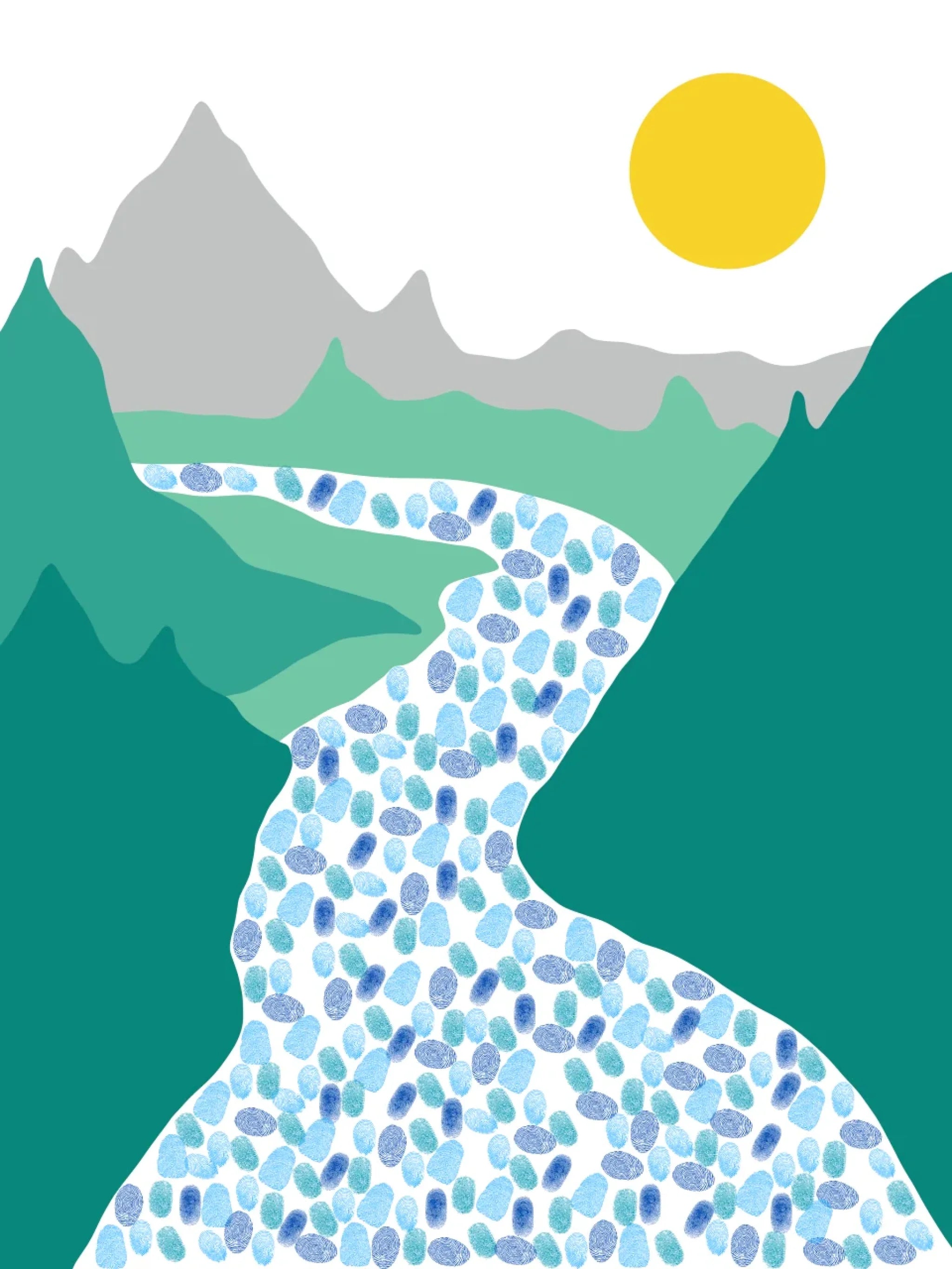 Berge mit Fingerabdruck