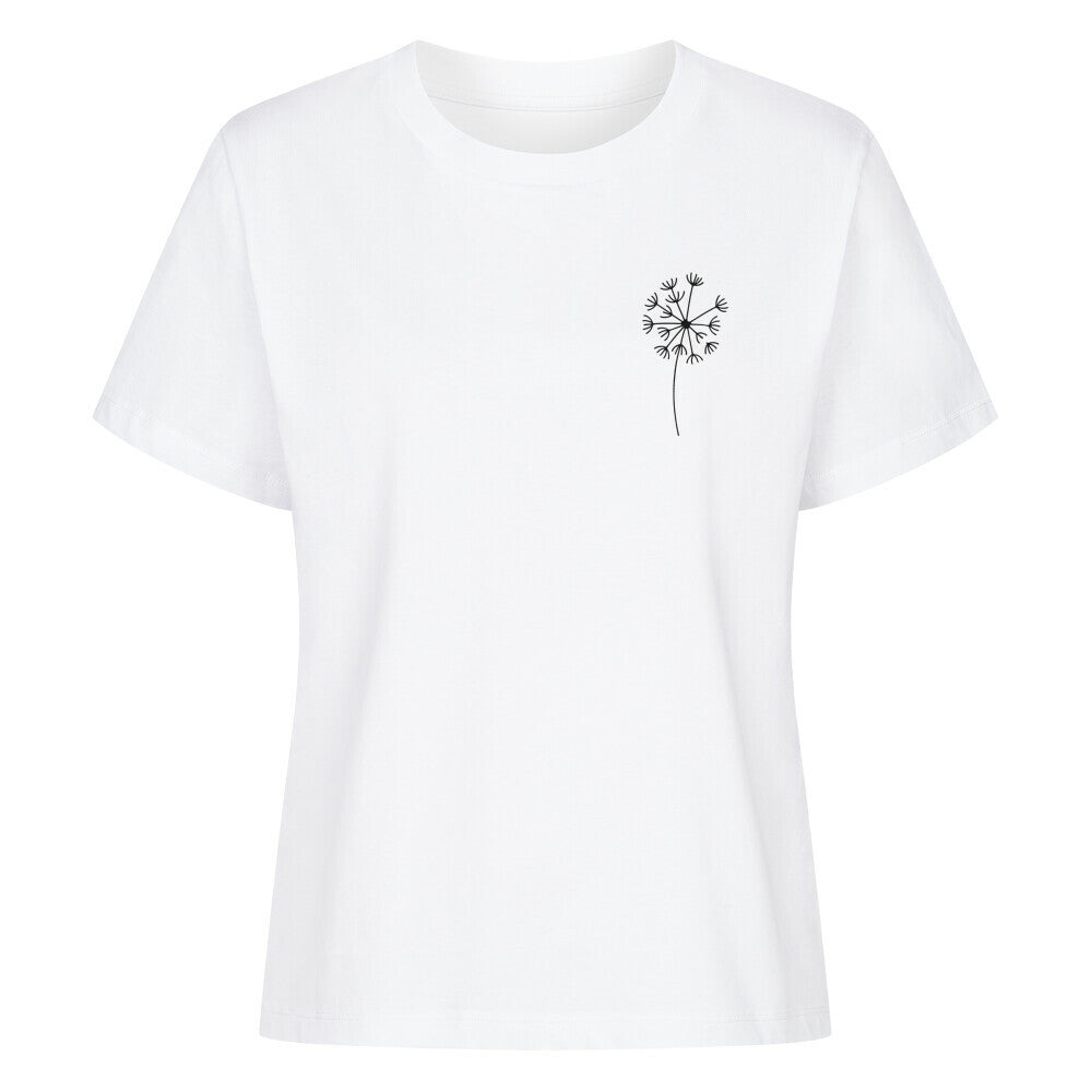 Mama-Kind-Shirt-Set aus Bio-Baumwolle mit Pusteblumen-Design: Auf dem taillierten Mama-Shirt fehlt ein Schirmchen, das auf dem Kind-Shirt einzeln erscheint. Symbol für Liebe, Verbindung und Loslassen. Die Shirts liegen auf natürlichem Hintergrund, modern und nachhaltig inszeniert. Ideal als Muttertagsgeschenk, zur Geburt oder für emotionale Familienmomente. Perfekt für Etsy-Käufer, die etwas Besonderes suchen.