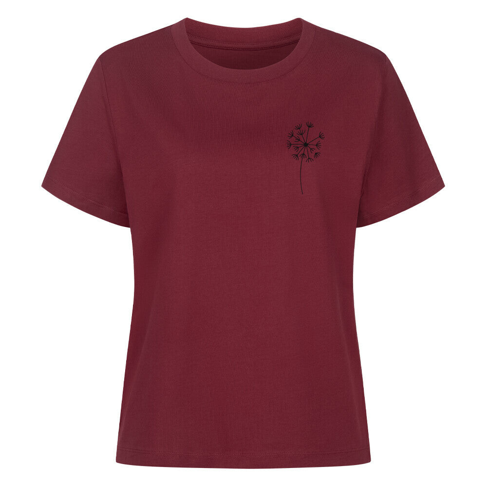 Mama-Kind-Shirt-Set aus Bio-Baumwolle mit Pusteblumen-Design: Auf dem taillierten Mama-Shirt fehlt ein Schirmchen, das auf dem Kind-Shirt einzeln erscheint. Symbol für Liebe, Verbindung und Loslassen. Die Shirts liegen auf natürlichem Hintergrund, modern und nachhaltig inszeniert. Ideal als Muttertagsgeschenk, zur Geburt oder für emotionale Familienmomente. Perfekt für Etsy-Käufer, die etwas Besonderes suchen.