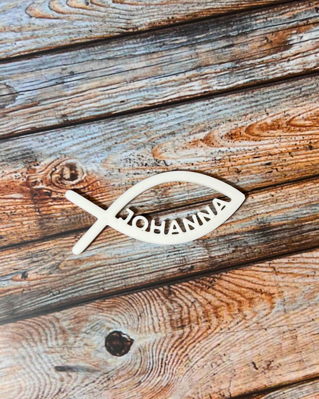 Tischdeko Taufe, Kommunion, Konfirmation & Firmung personalisiert Streudeko Fisch