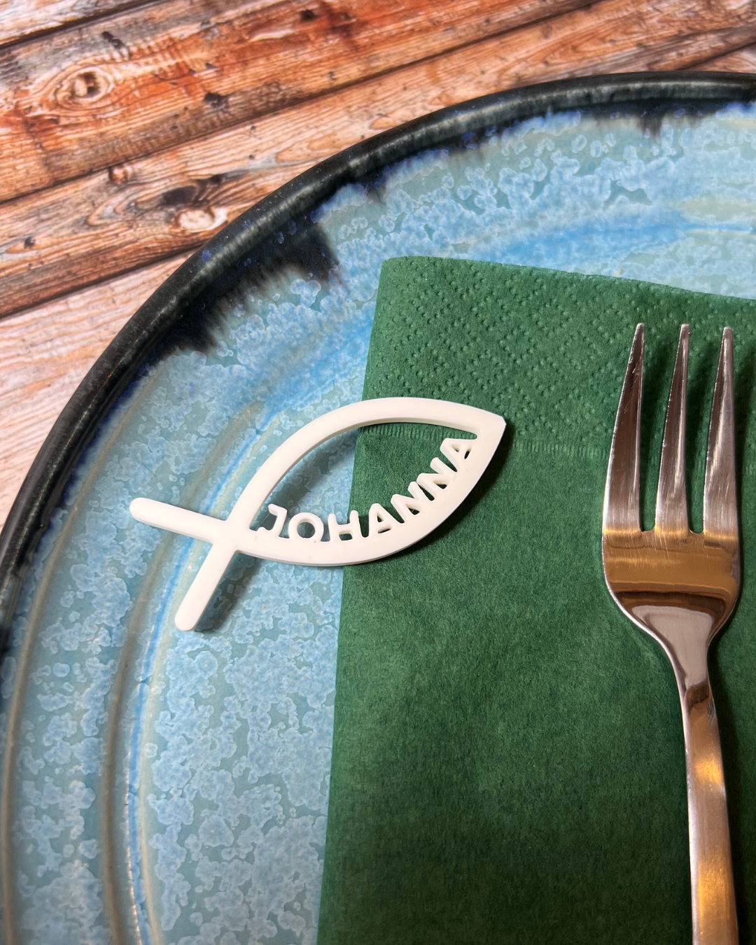 Tischdeko Taufe, Kommunion, Konfirmation & Firmung personalisiert Streudeko Fisch