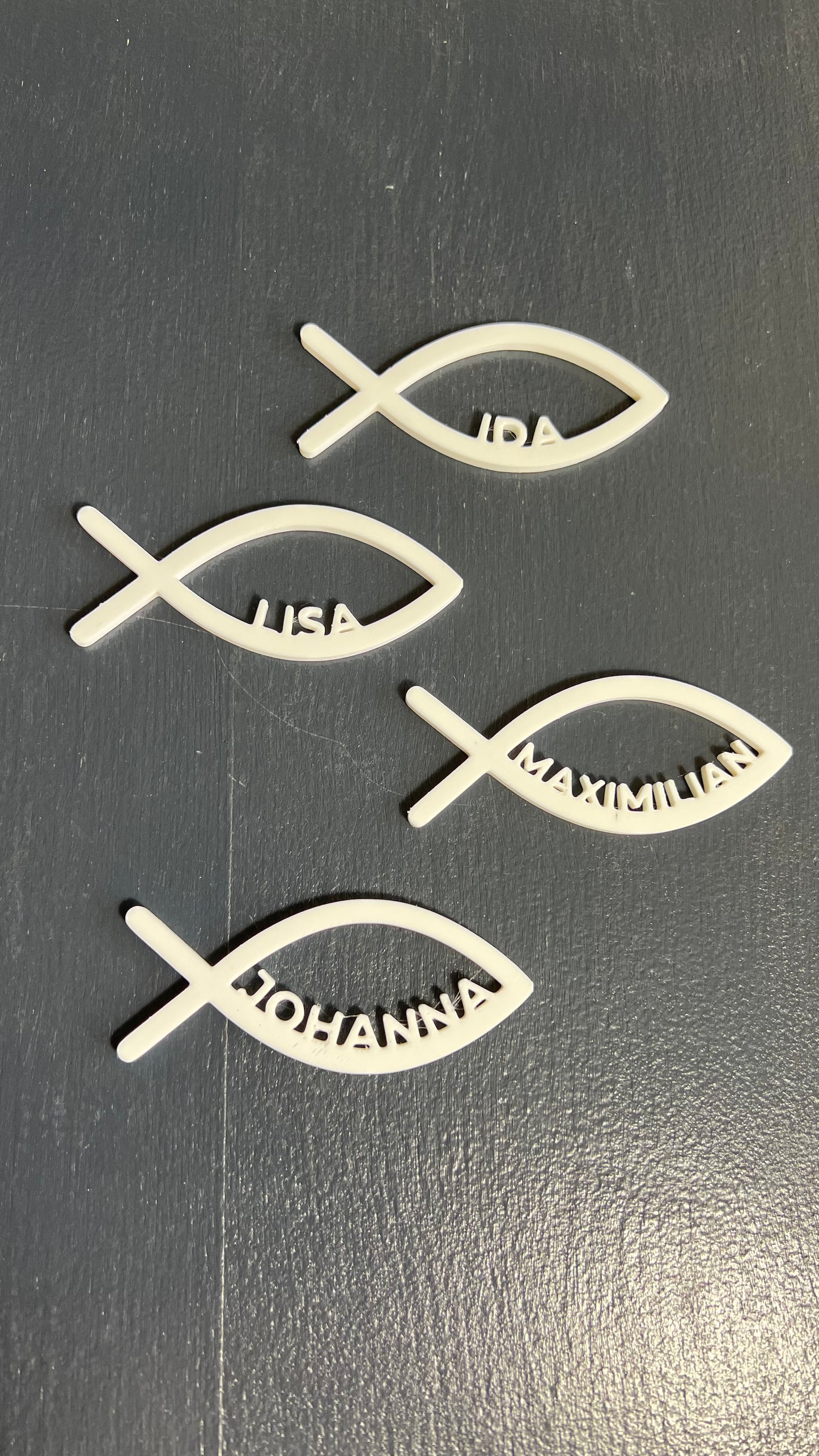 Tischdeko Taufe, Kommunion, Konfirmation & Firmung personalisiert Streudeko Fisch