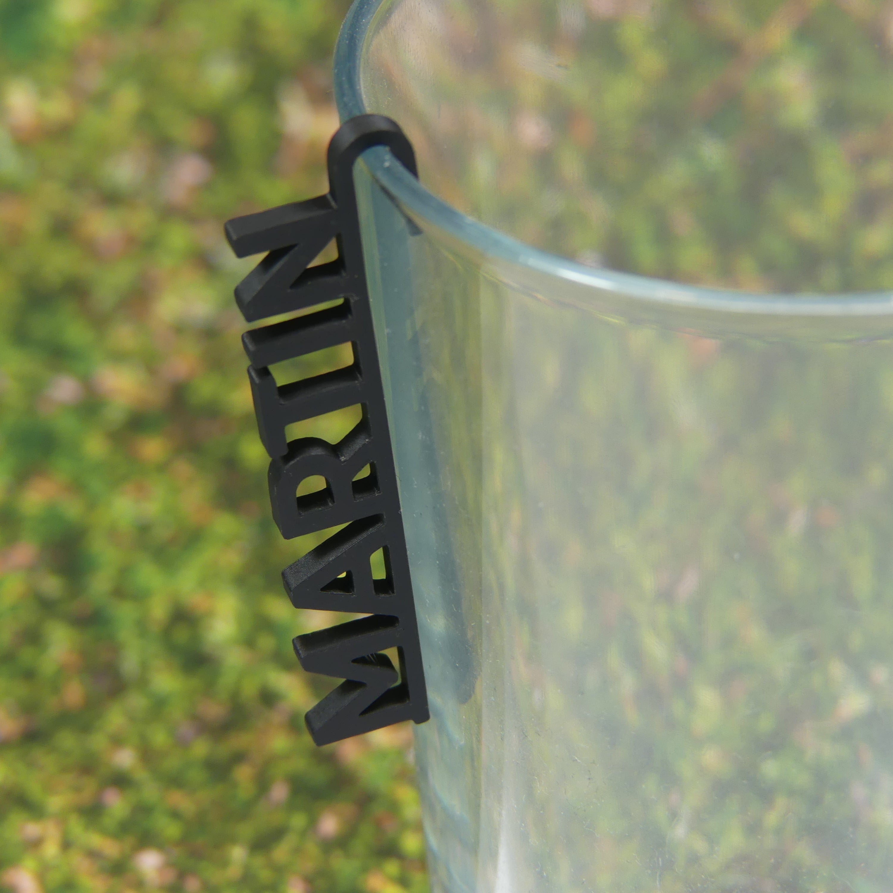 Glasmarkierer Hochzeit Matt schwarz Martin