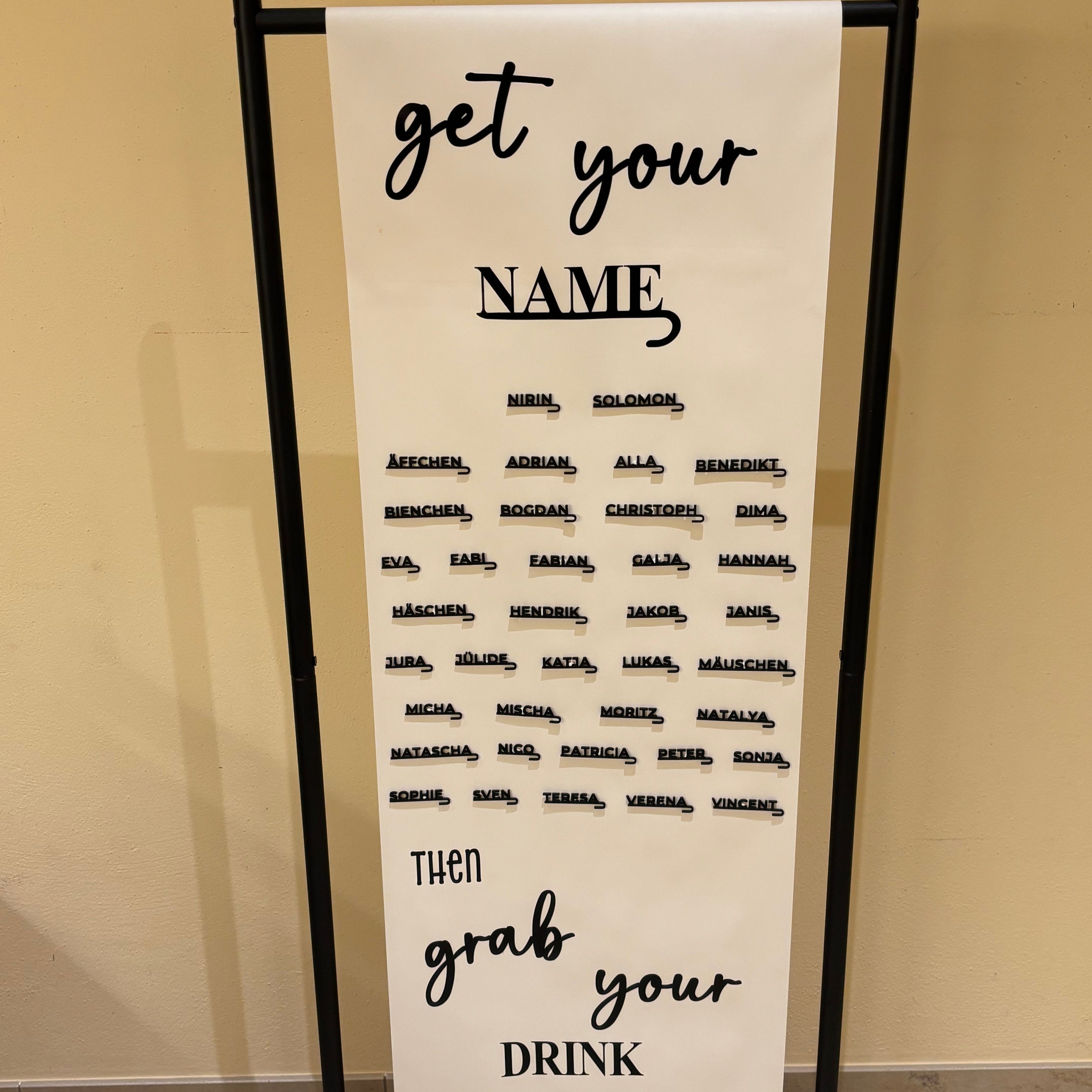 Glasmarkierer Übersicht zum herunternehmen get your Name then Grab your dink