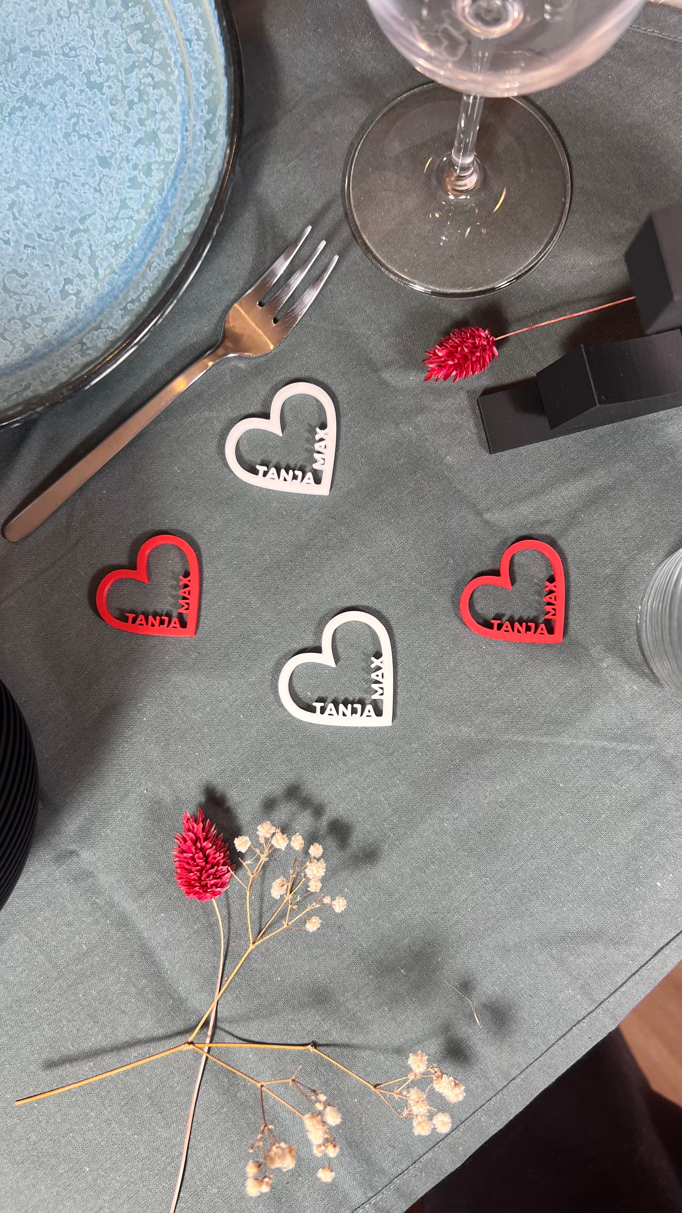 Tischdeko Hochzeit 3D-gedruckte Herz-Streudeko