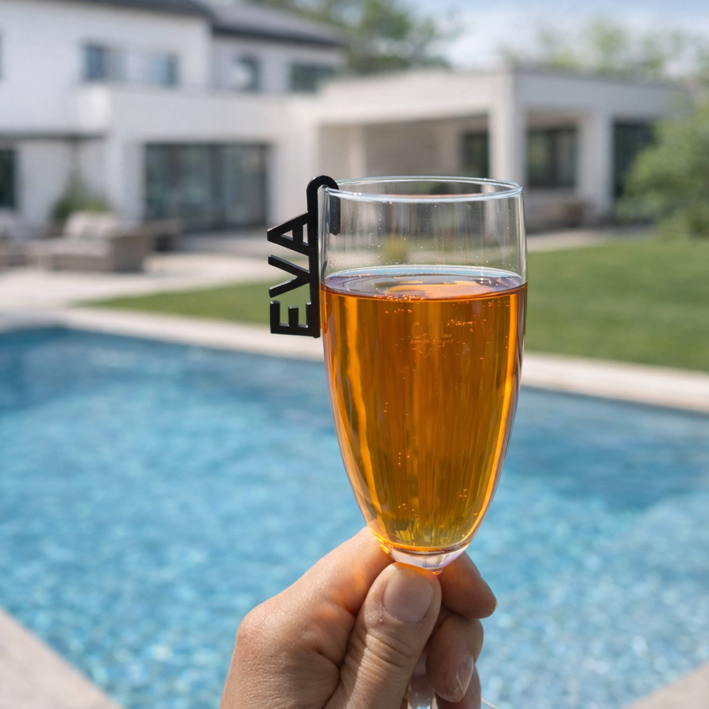 Personalisierte Namensschilder für Gläser – Stilvolle Tischordnung für Hochzeiten