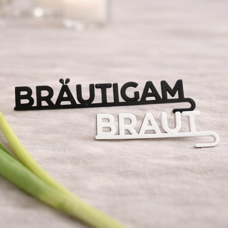 Glasanhänger Braut und Bräutigam Schilder für Gläser