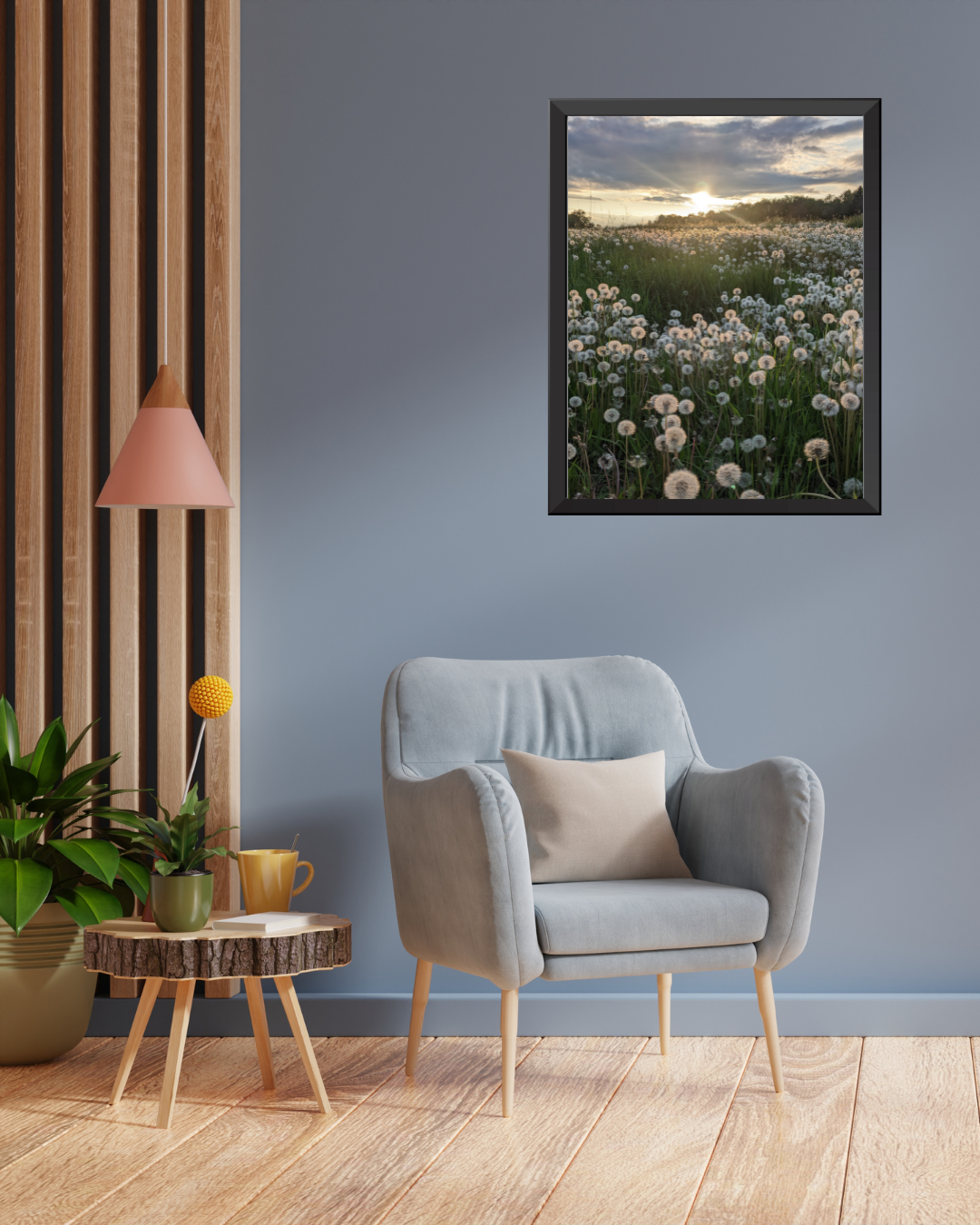 Pusteblumen im Sonnenuntergang