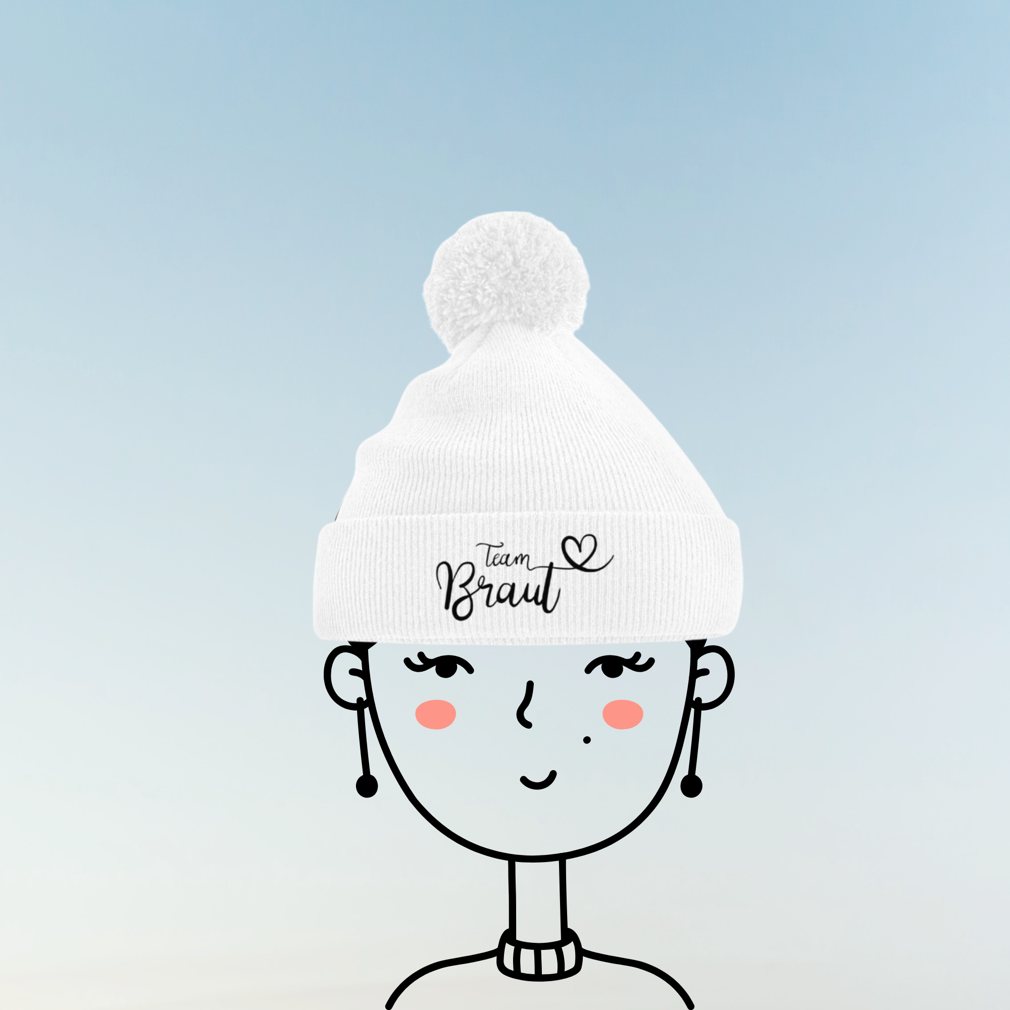 Bommelmütze Team Braut