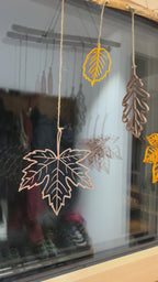 Nachhaltige Herbstdeko 3D Blätter Set (4) – minimalistische Wand- & Tischdeko aus PLA, Braun/Orange, Blatt-Mobile modern Geschenk herbstlich